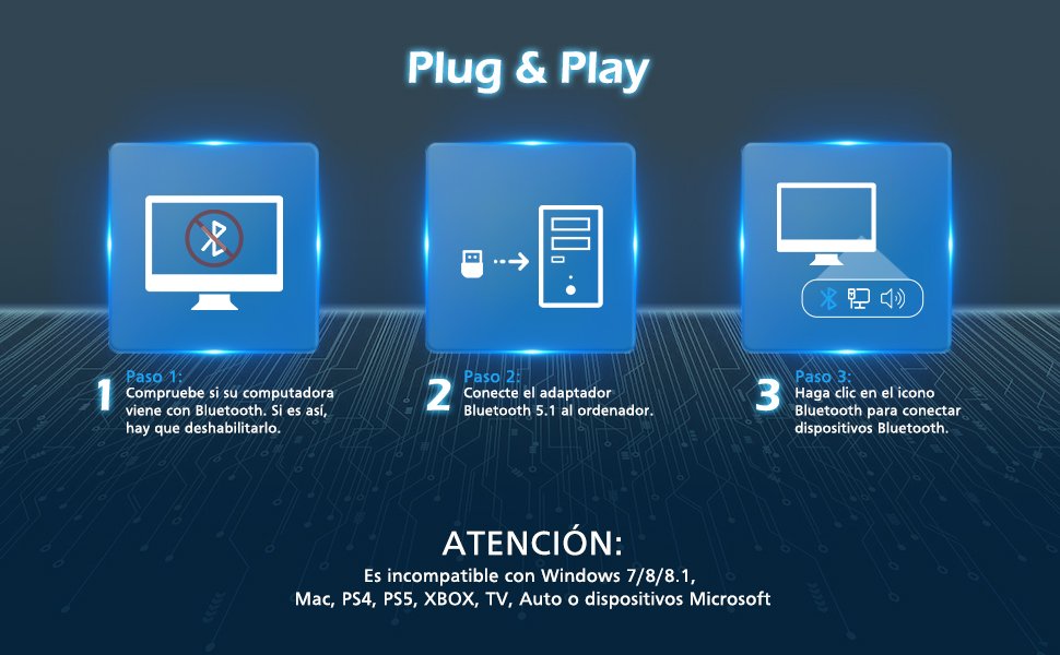 Adaptador USB Bluetooth 5.1 para PC - Imagen 3